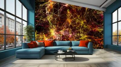 Colorful Network Data Plexus Background Wall mural