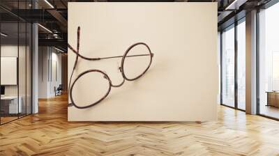 Vintage round eyeglasses, vintage style Wall mural