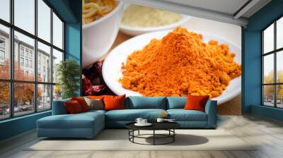 Chili powder with ingredients Wall mural