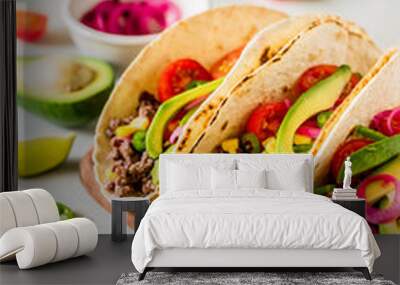 Mexican Beef Tacos Wall mural