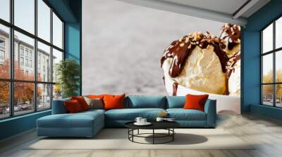 Vanilla Ice Cream with Chocolate Topping Wall mural