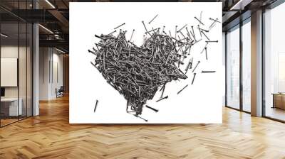 Love heart made of iron nails Wall mural