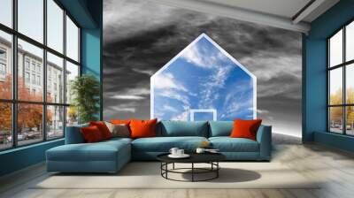 Concept for real estate business and family home safety. Wall mural