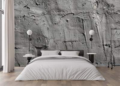 irregular surface of fresh cement with spatula texture - messy gray background Wall mural