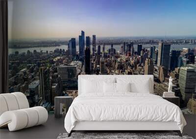 Panoramic photo of the New York skyline, with aerial views of the Big Apple from the Empire State Building of the United States of America. Wall mural