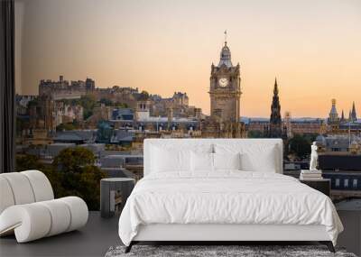 Edinburgh skyline at sunset Wall mural