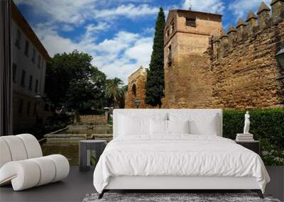 Medieval castle under the sky on a sunny day Wall mural