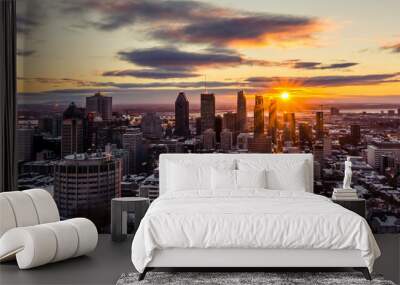 Sun is peaking out over Montreal Wall mural