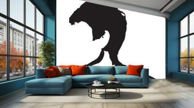 Black silhouette of man in profile Wall mural