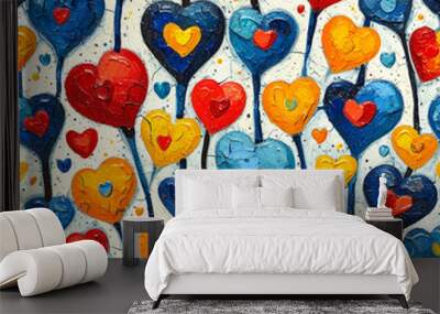 Heart Valentine's Pattern, AI designed Wall mural