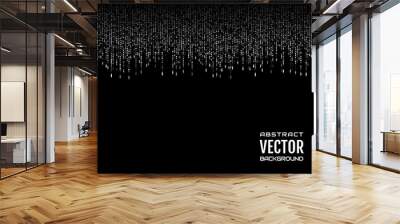 Abstract background festive comic vertical dash white lines on black background. Design element. Vector Wall mural