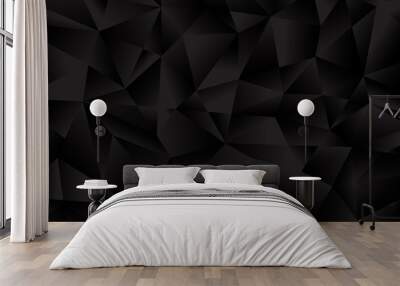 Black background from polygonal shapes. Vector illustration Wall mural