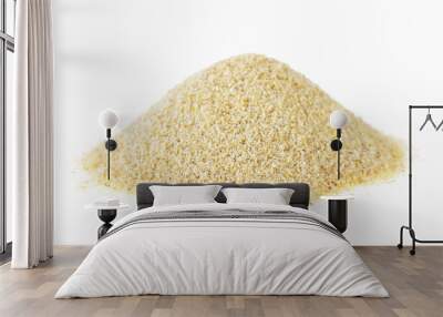 Dried granulated garlic on a white background Wall mural