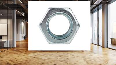 Metal nut isolated on a white background Wall mural