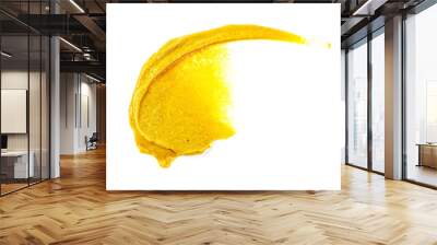 Mustard sauce. Splash of mustard on a white background. Wall mural