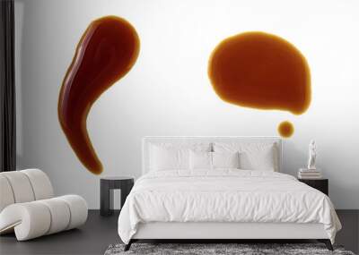 Puddle of soy sauce isolated on a white background Wall mural