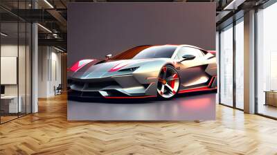 Luxury super car for fast sports on premium lighting background Wall mural