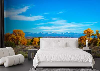 Autumn Landscape of the Sangre de Cristo Mountains in New Mexico Wall mural