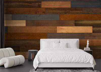 Mixed Species  Wood flooring pattern for background texture or interior design element Wall mural