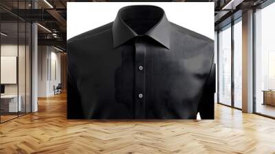 Black Formal Shirt with Button Up Collar Wall mural