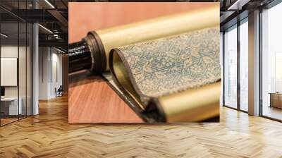 Chinese traditional book silk scroll closeup macro view Wall mural