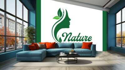 natural logo green colour background Wall mural