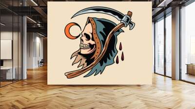 grim reaper tattoo vector design Wall mural