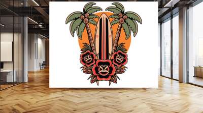 oldschool summer tattoo vector design Wall mural