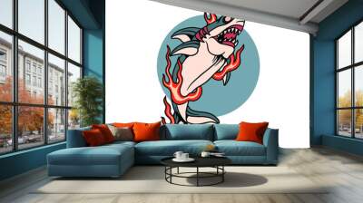 shark tattoo vector design Wall mural