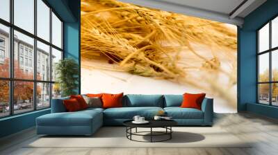 wheat on a white background Wall mural