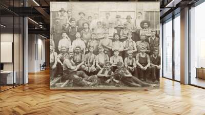 Antique Railroad Workers Pennsylvania 1880 Photo Wall mural