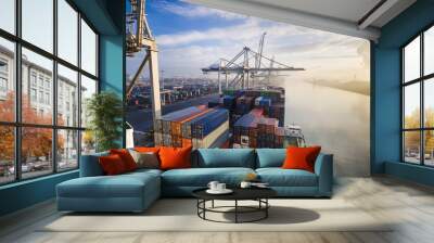 container operation in port of Rotterdam Europort Wall mural