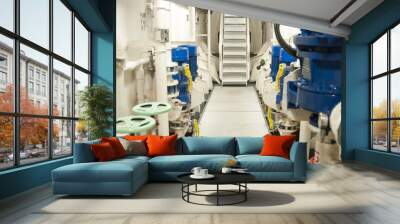 industrial interior of a modern cargo / offshore vessel ship Wall mural