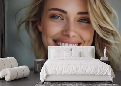 Beautiful smile and white teeth of a young woman Wall mural