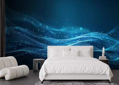 Blue waves with a fresh aroma. Waves showing a stream of clean fresh air Wall mural