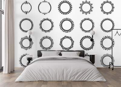 Decorative Circle Frame Elegant Element Set  Wall mural