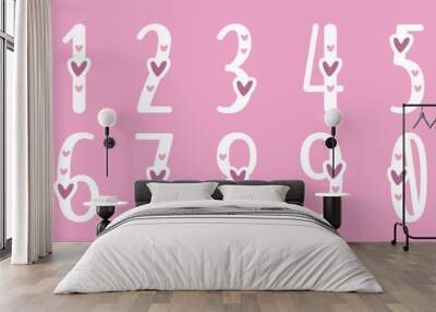 Number set vector font alphabet, modern dynamic flat design with brilliant colorful for your unique elements design. Wall mural