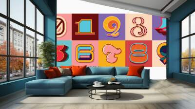 Vector creative colorfull geometry shapes' numerals. font alphabet vector illustrations. Wall mural