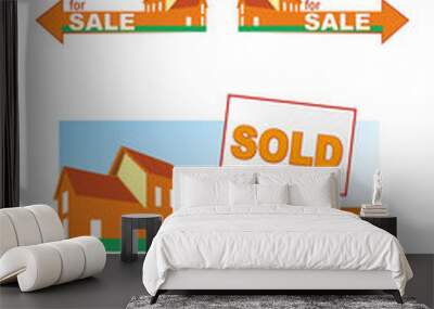 house banner whit background Wall mural