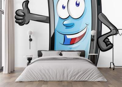 mobile phone cartoon Wall mural