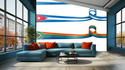 ribbon flag  set Wall mural