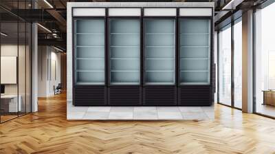 Fridges Drink with Glass Door. 3d Rendering Wall mural