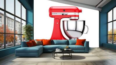 Red Kitchen Stand Food Mixer. 3d Rendering Wall mural