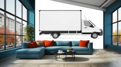 White Commercial Industrial Cargo Delivery Van Truck. 3d Rendering Wall mural