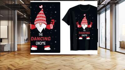 Christmas Gnome Costume Matching Family T-Shirt Design Wall mural