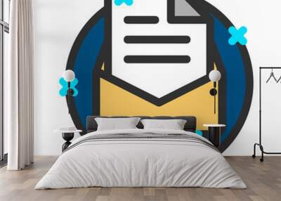 Mail , Document filled outline icon. Wall mural