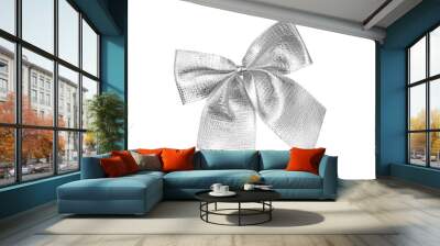 Silver decorative bow Wall mural