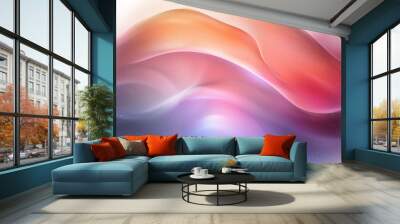 Abstract background with pink, orange, and purple flowing waves and sparkle.  Wall mural