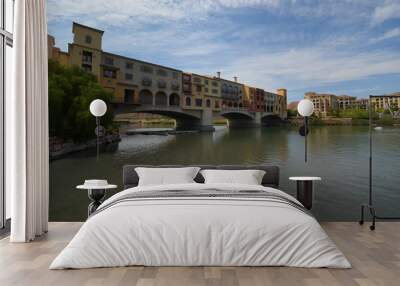  Lake Las Vegas; waterway; bridge; water; river Wall mural