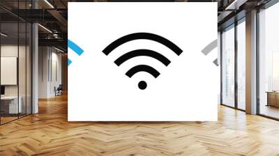 Set wifi icon,Wireless internet sign isolated on white background, flat style, vector illustration Wall mural